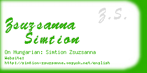 zsuzsanna simtion business card